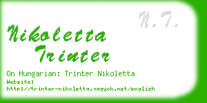 nikoletta trinter business card